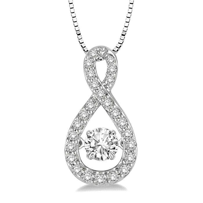 Dainty Dancing Sterling Silver Teardrop Pendant Necklace