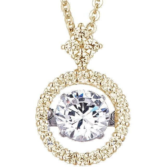Round .75CT Sterling Silver Pendant Necklace