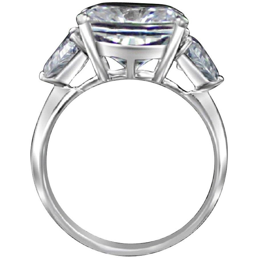 10CT Cushion Cut Cubic Zirconia Sterling Silver Ring