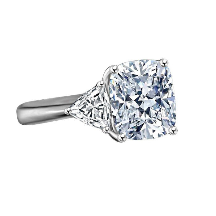 10CT Cushion Cut Cubic Zirconia Sterling Silver Ring