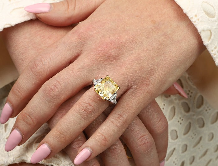 Three stones Cubic Zirconia Engagement Ring