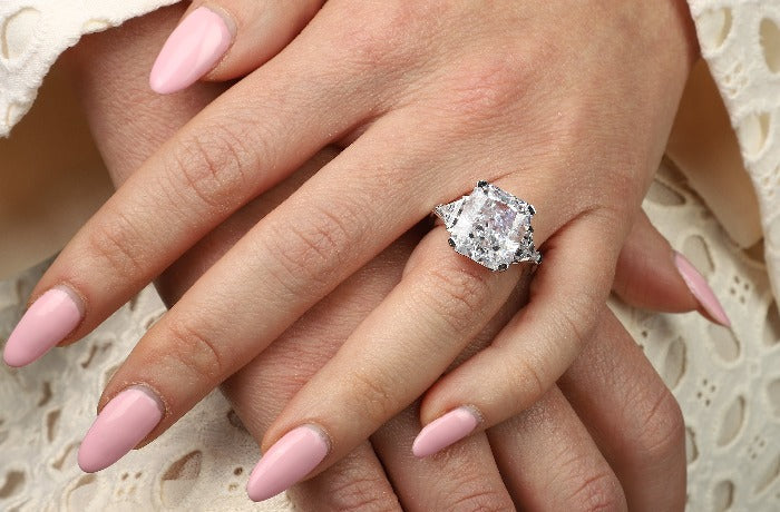 Three stones Cubic Zirconia Engagement Ring