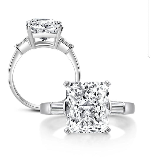 Captivating 10CT Radiant Cut Cubic Zirconia Ring