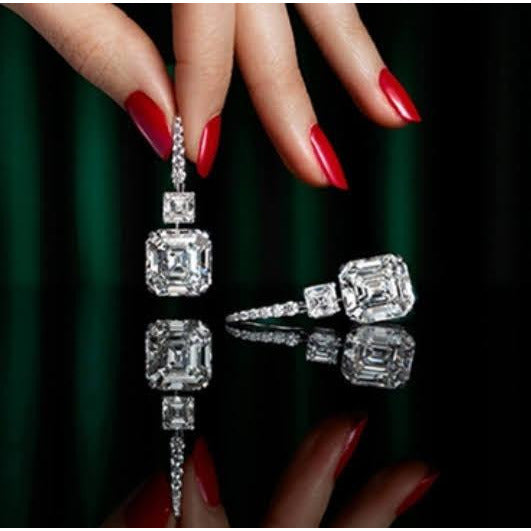 10CT Asscher Cut Cubic Zirconia Drop Earrings