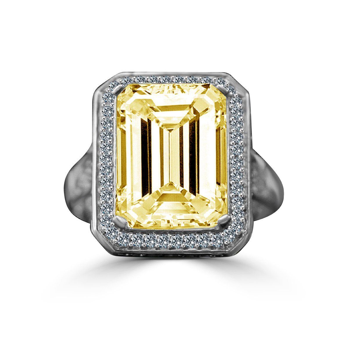 Exquisite 12CT Emerald Cubic Zirconia Vintage Style Sterling Silver Ring