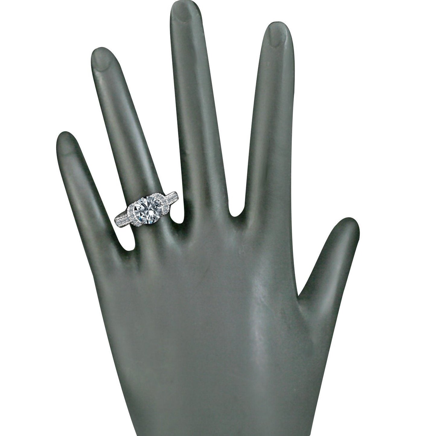 Sterling Silver Platinum Plated Round 1.25CT Cubic Zirconia Ring