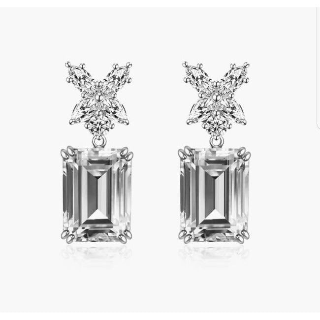Timeless Classic 16CT Emerald Cut Cubic Zirconia Earrings