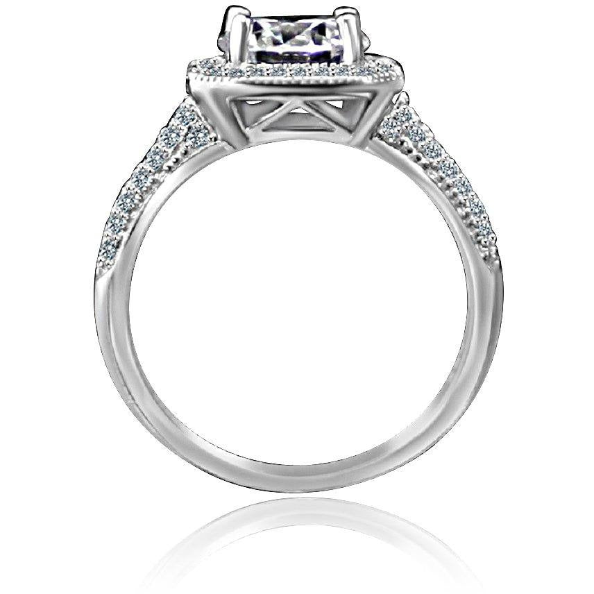 Sterling Silver 2CT Round Cubic Zirconia Ring