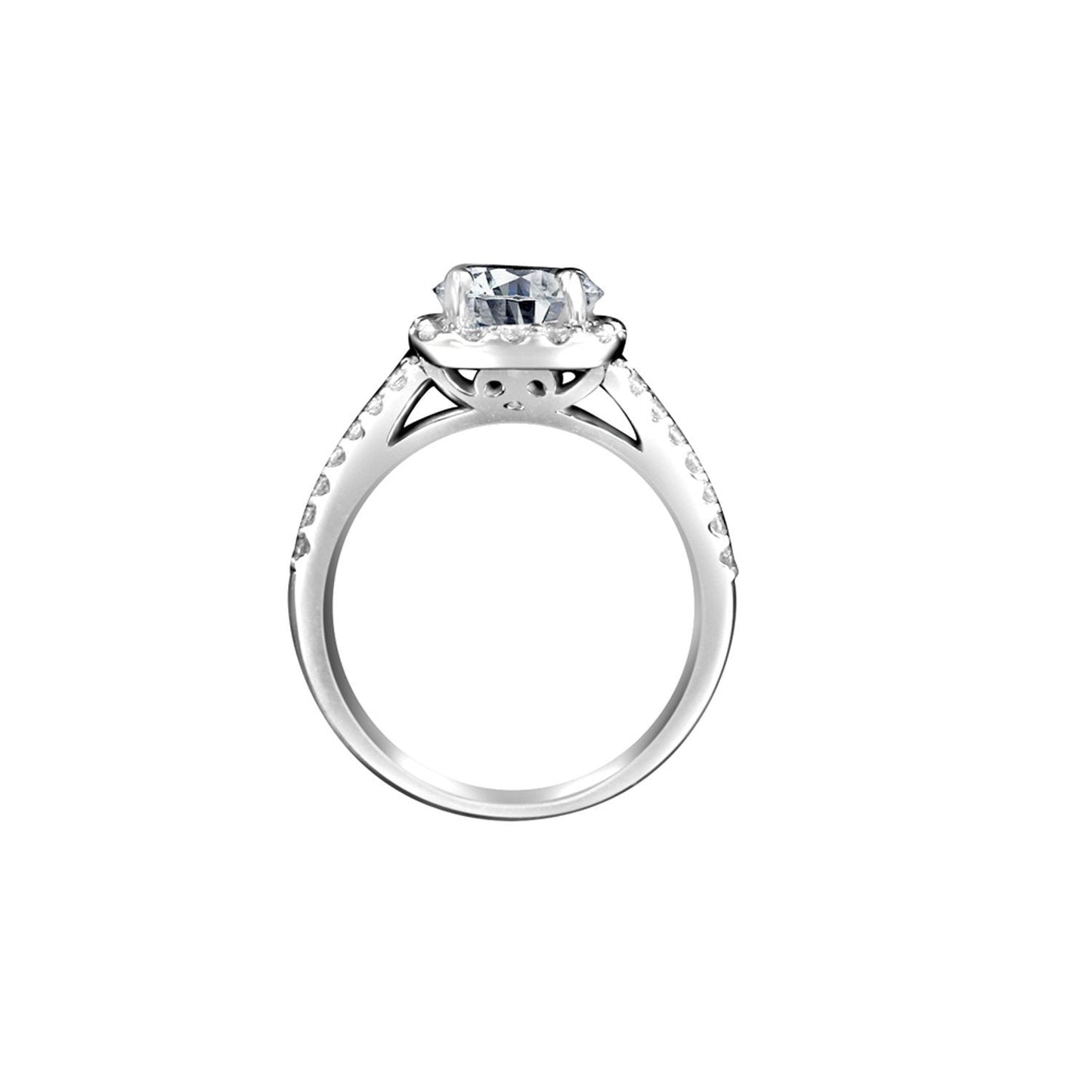 Classic Sterling Silver Platinum Plated 2CT Round Cut Cubic Zirconia Ring