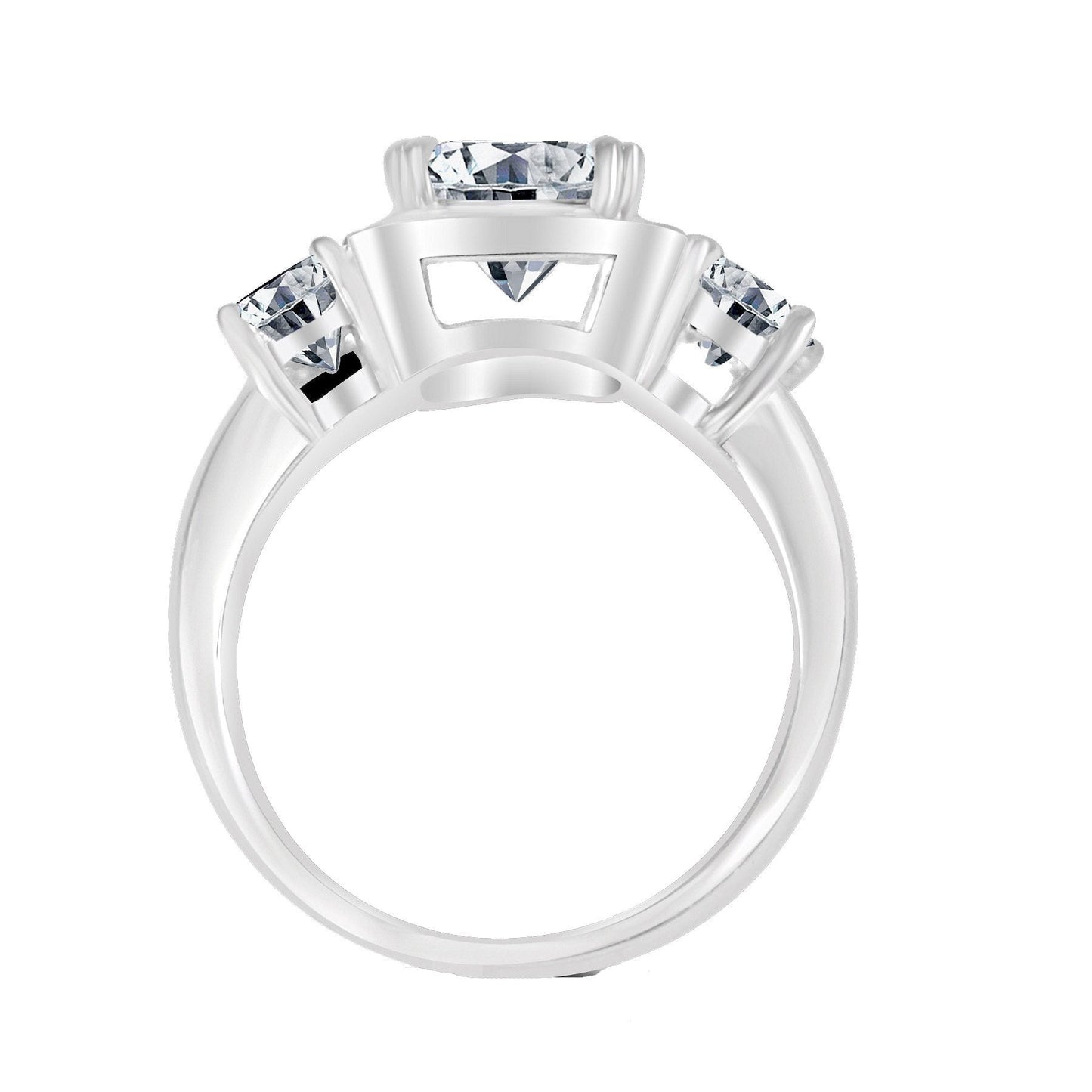 Sterling Silver 2CT Emerald Cut Vintage Inspired Cubic Zirconia Ring