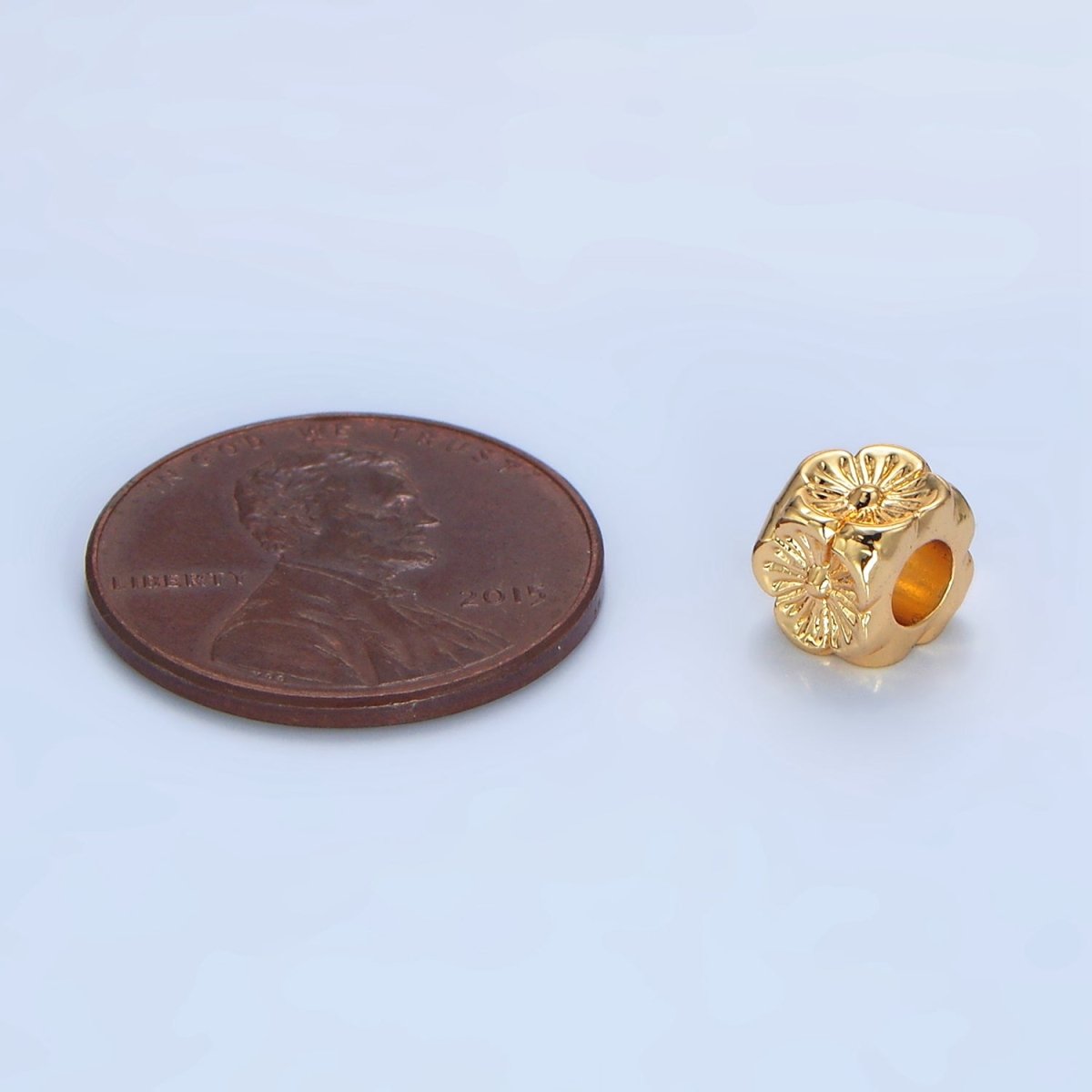 24K Gold-Filled 6mm Hibiscus Flower Spacer Bead
