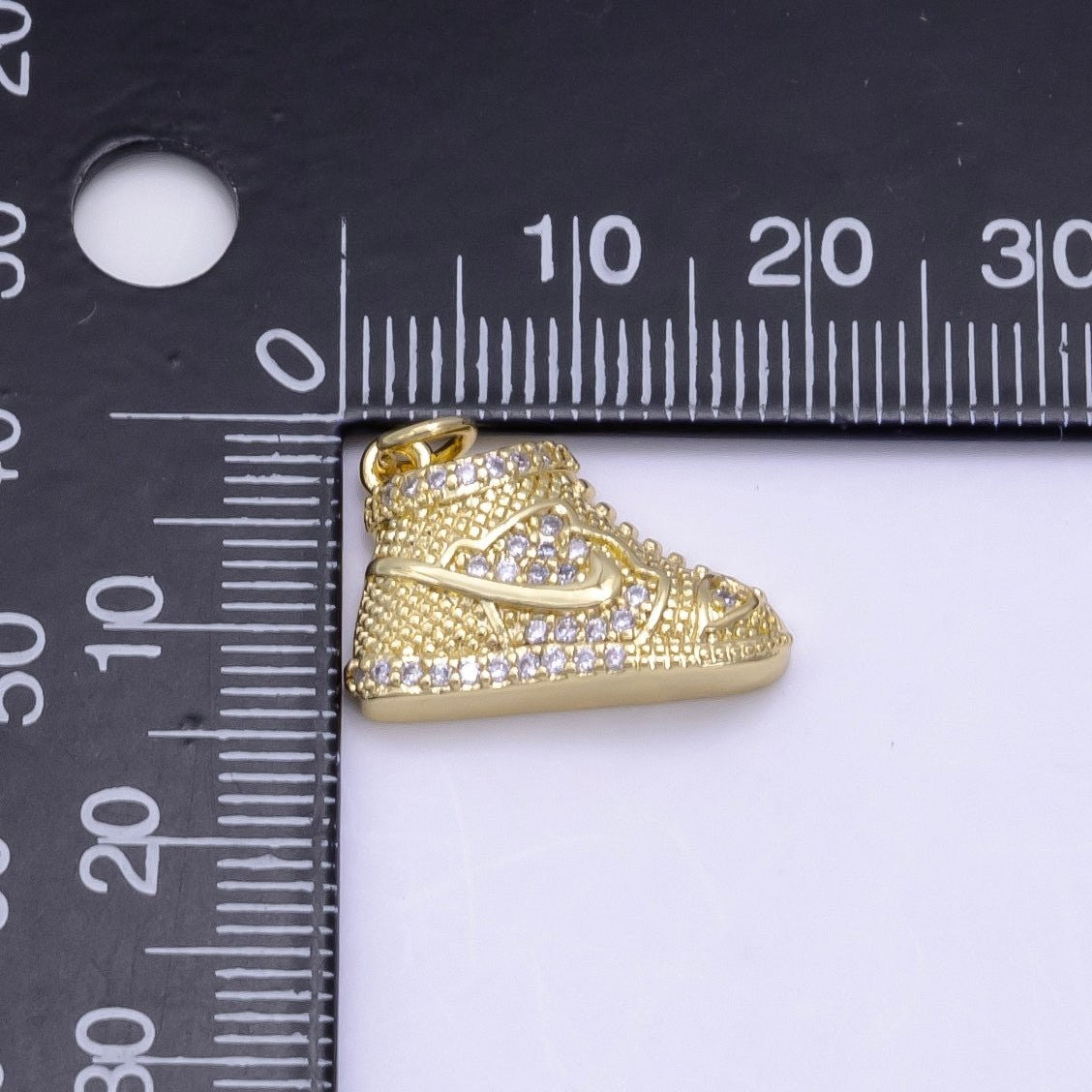24K Gold Filled Micro Paved CZ Shoes Charm