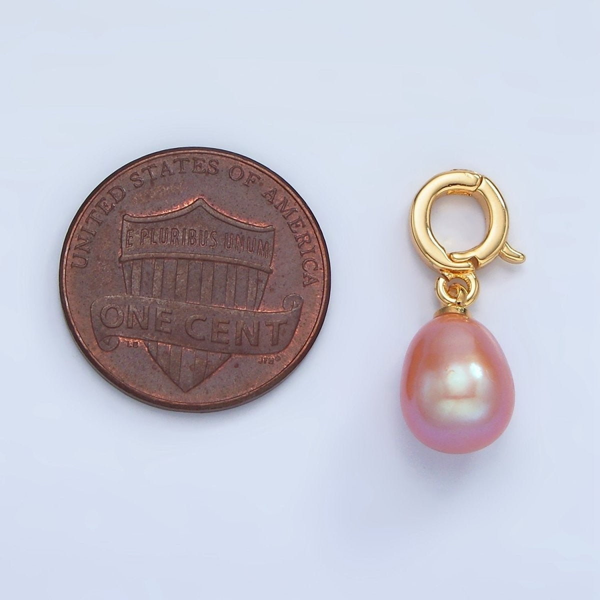 24K Gold Filled Purple Freshwater Snap Latch Bail Drop