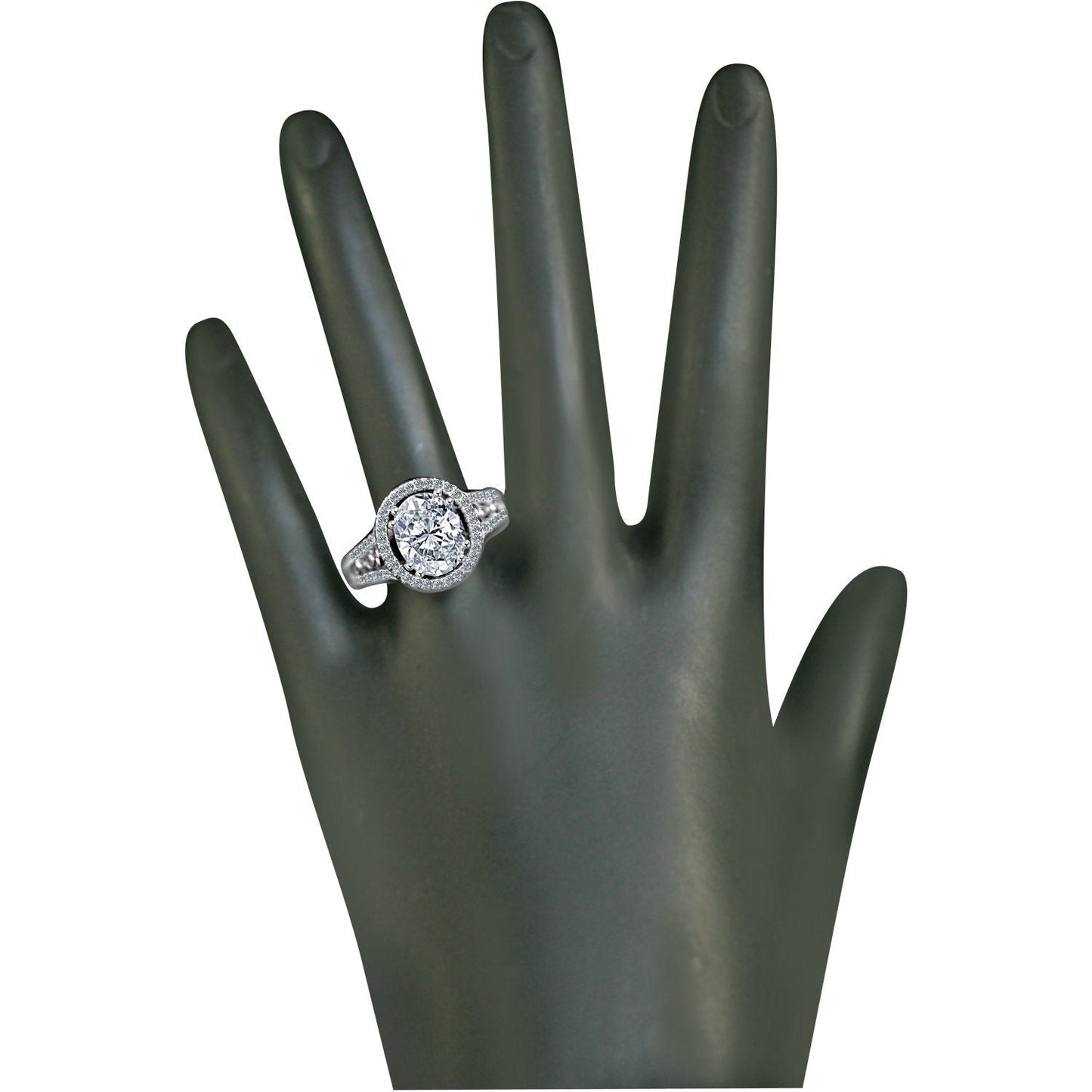 Platinum Plated Sterling Silver 2.5CT Oval Cut Cubic Zirconia Ring