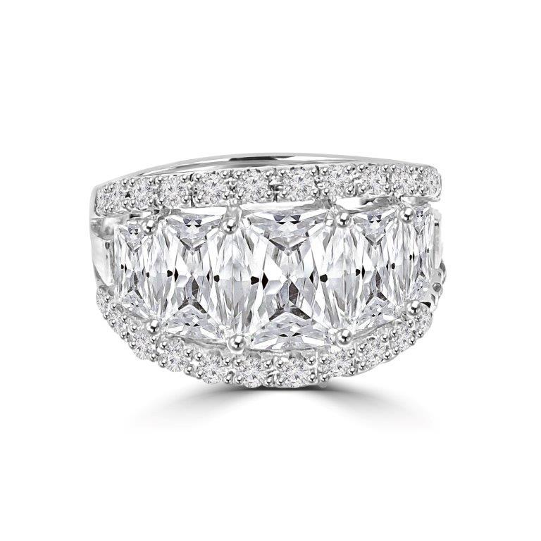 Exquisite 2.5CT Cubic Zirconia Wide Band Ring