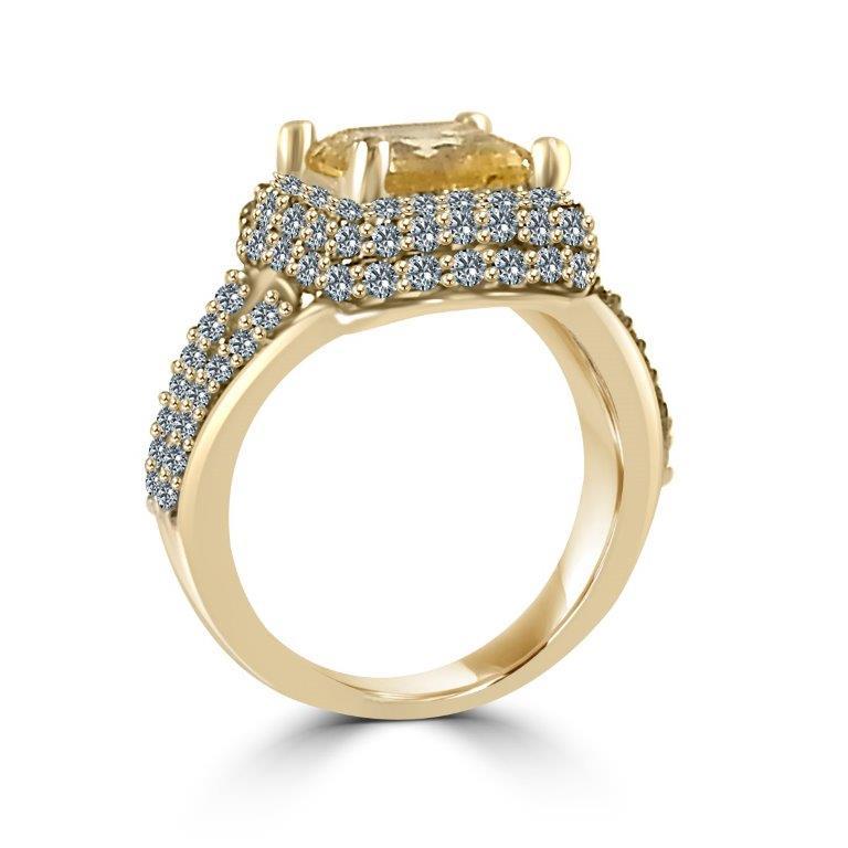 Sterling Silver 2CT Square Princess Cut Cubic Zirconia Ring