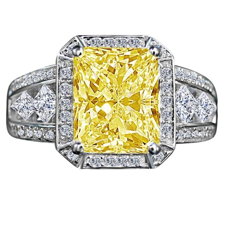 Radiant Cubic Zirconia Vintage Sterling SIlver Ring