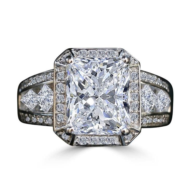 Radiant Cubic Zirconia Vintage Sterling SIlver Ring