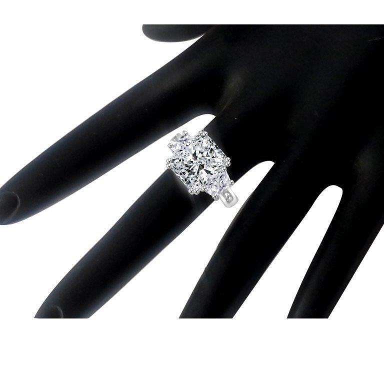Sterling Silver 3.5CT Three Stone Cubic Zirconia Engagement Ring