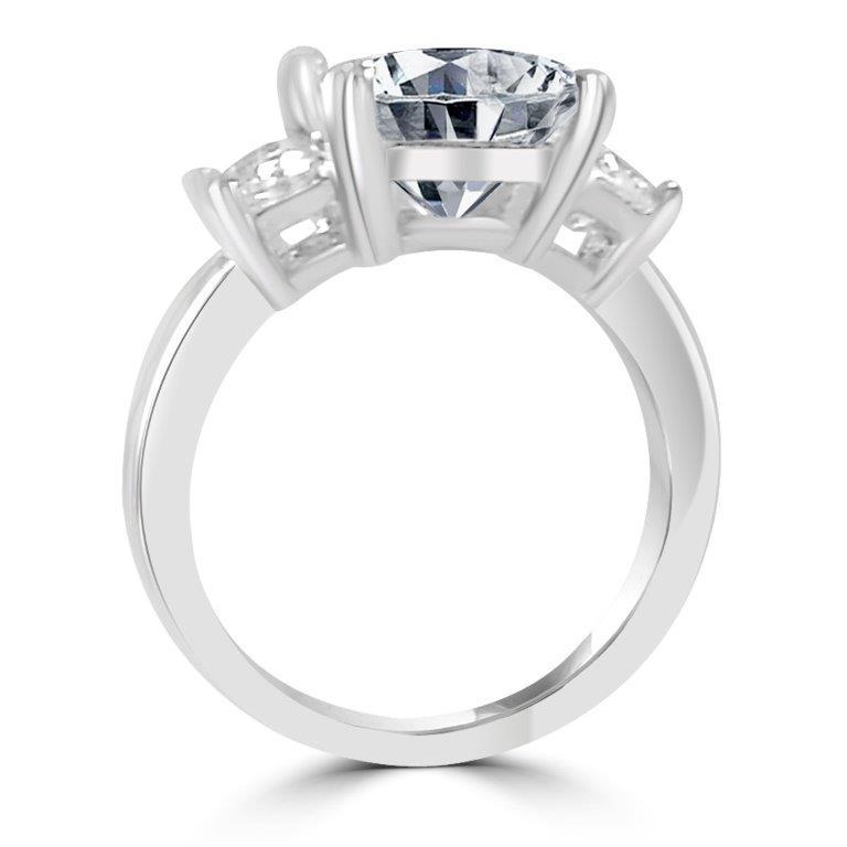 Sterling Silver 3.5CT Three Stone Cubic Zirconia Engagement Ring