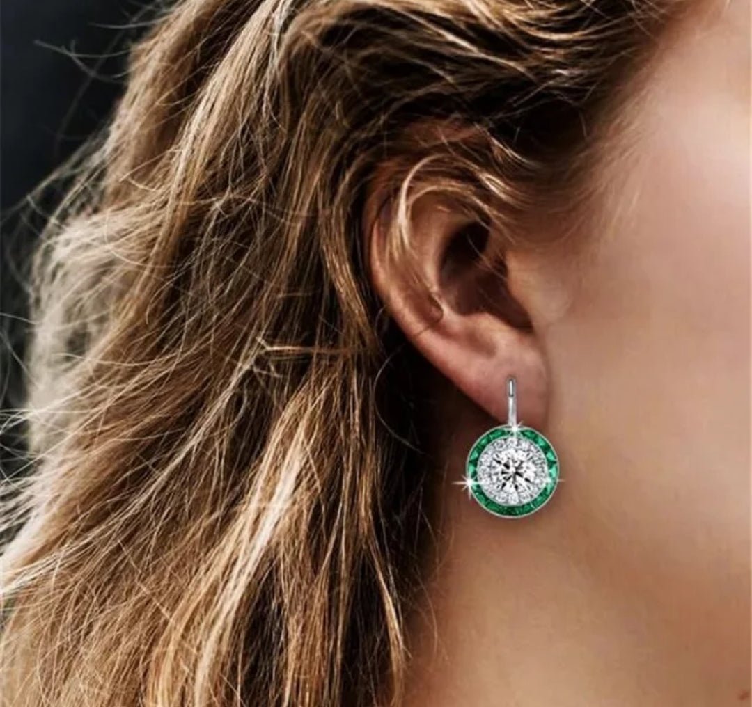 4CT Vintage Style Cubic Zirconia Round Earrings
