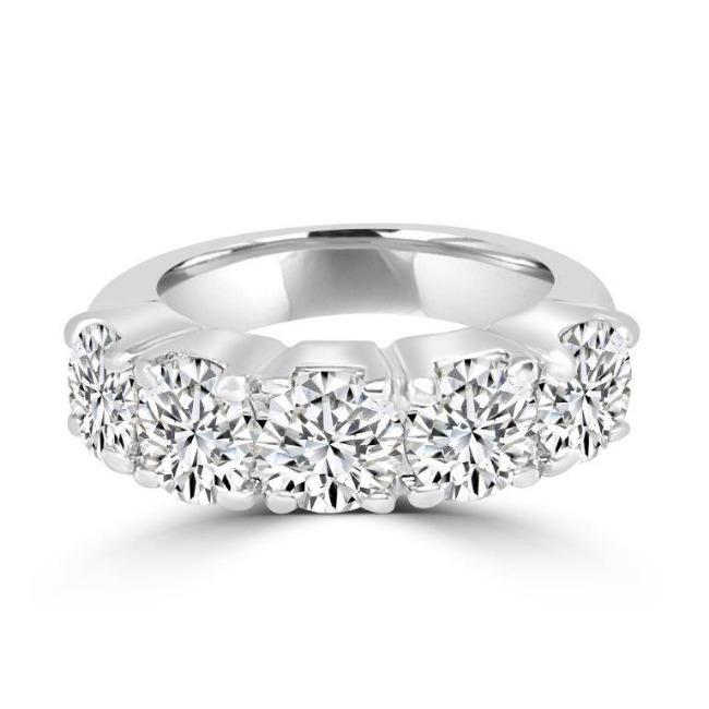 Gorgeous 5 Stone Cubic Zirconia Sterling Silver Ring