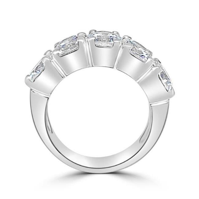 Gorgeous 5 Stone Cubic Zirconia Sterling Silver Ring