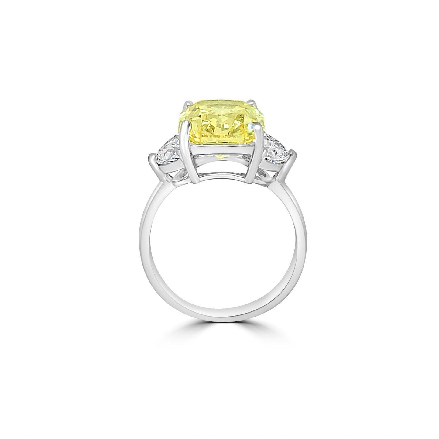 Radiant 5CT Cubic Zirconia Three Stone Sterling Silver Ring