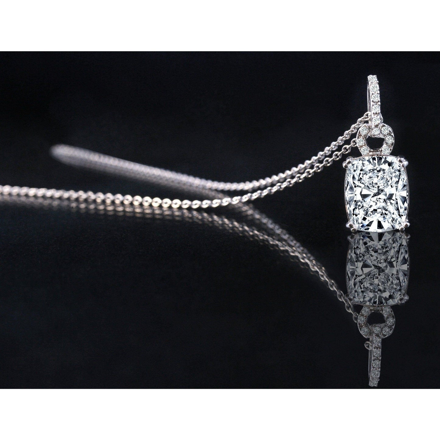 5CT Cushion Cut Cubic Zirconia Pendant Necklace