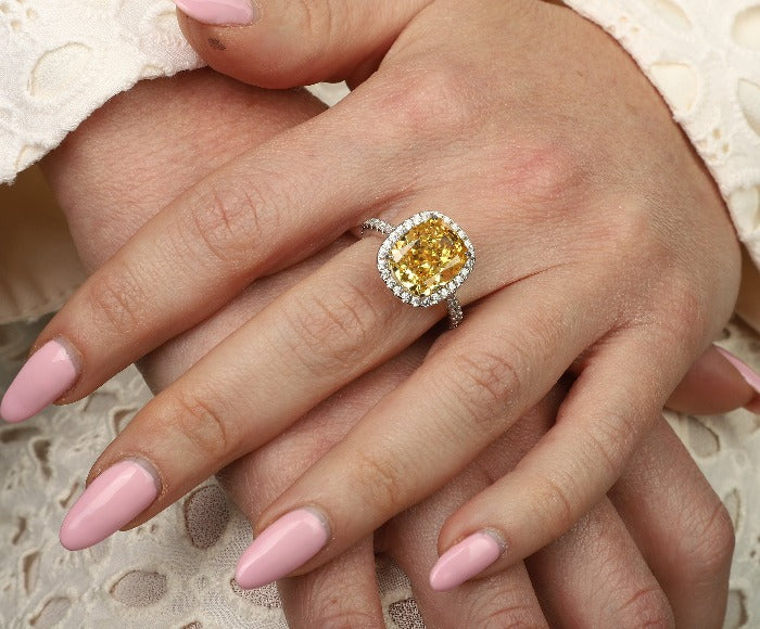 Sterling Silver 5CT Radiant Cushion Cut Cubic Zirconia Ring
