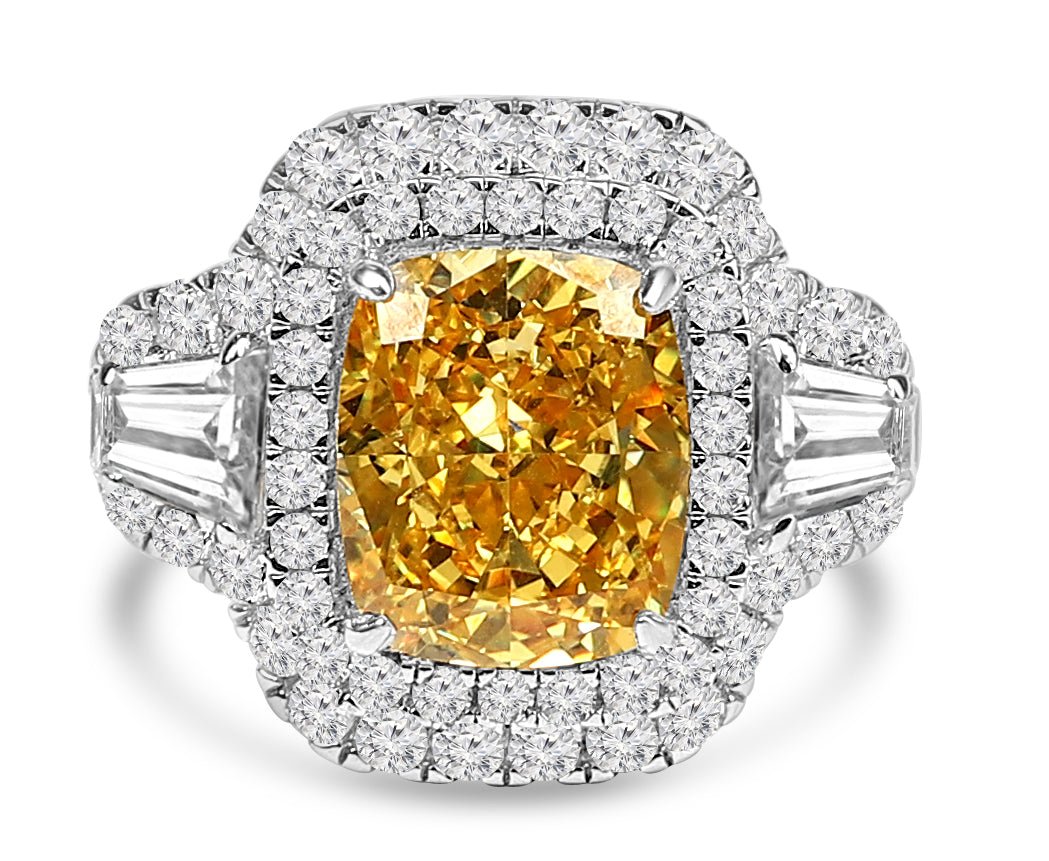 5CT Cushion Cut Sterling Silver Cubic Zirconia Ring