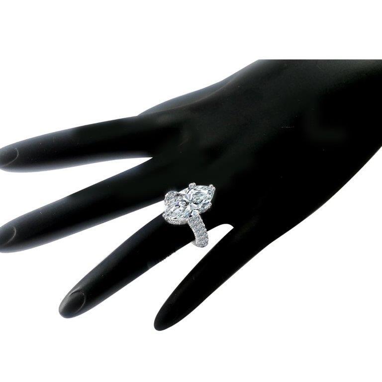 Stunning Cubic Zirconia Marquis Solitaire Sterling Silver Ring