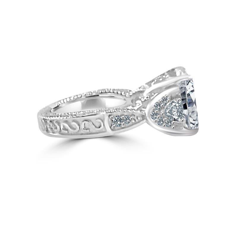 Intensely Radiant 5CT Three Stone Asscher Cut Cubic Zirconia Ring