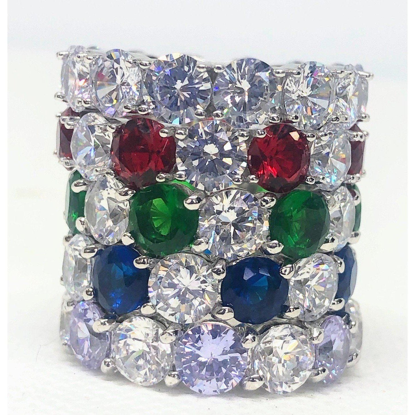 Sterling Silver Cubic Zirconia Eternity Band Ring