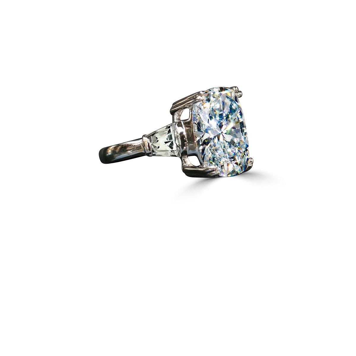 Impressive 5CT Cushion Cut Cubic Zirconia Ring