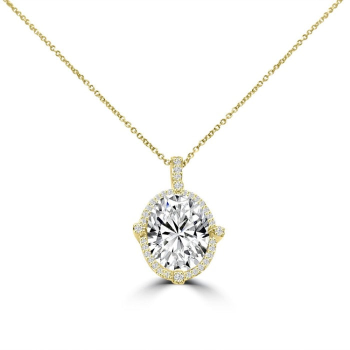 Intensely Radiant 6CT Oval Cubic Zirconia Pendant Necklace