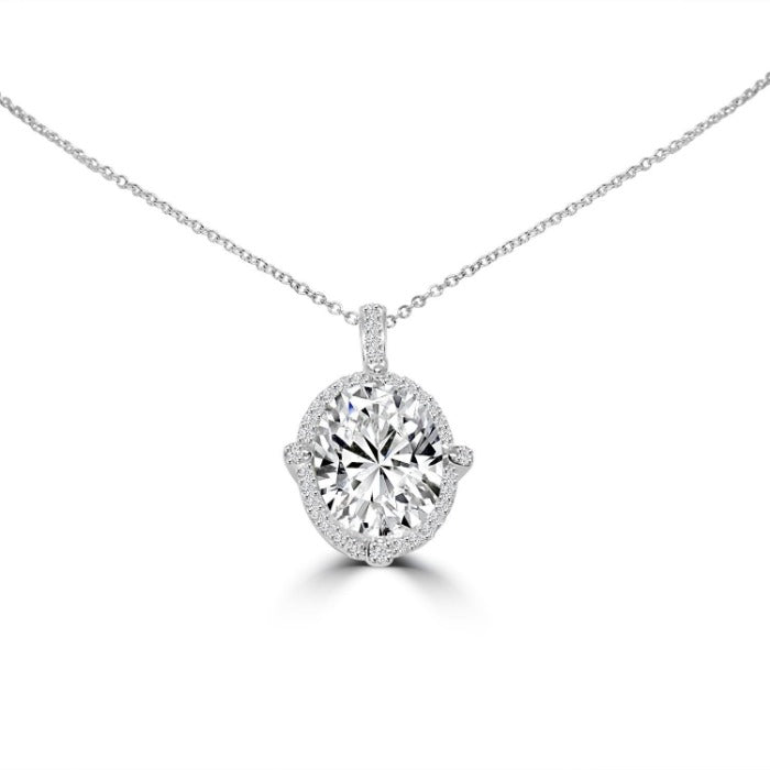 Intensely Radiant 6CT Oval Cubic Zirconia Pendant Necklace