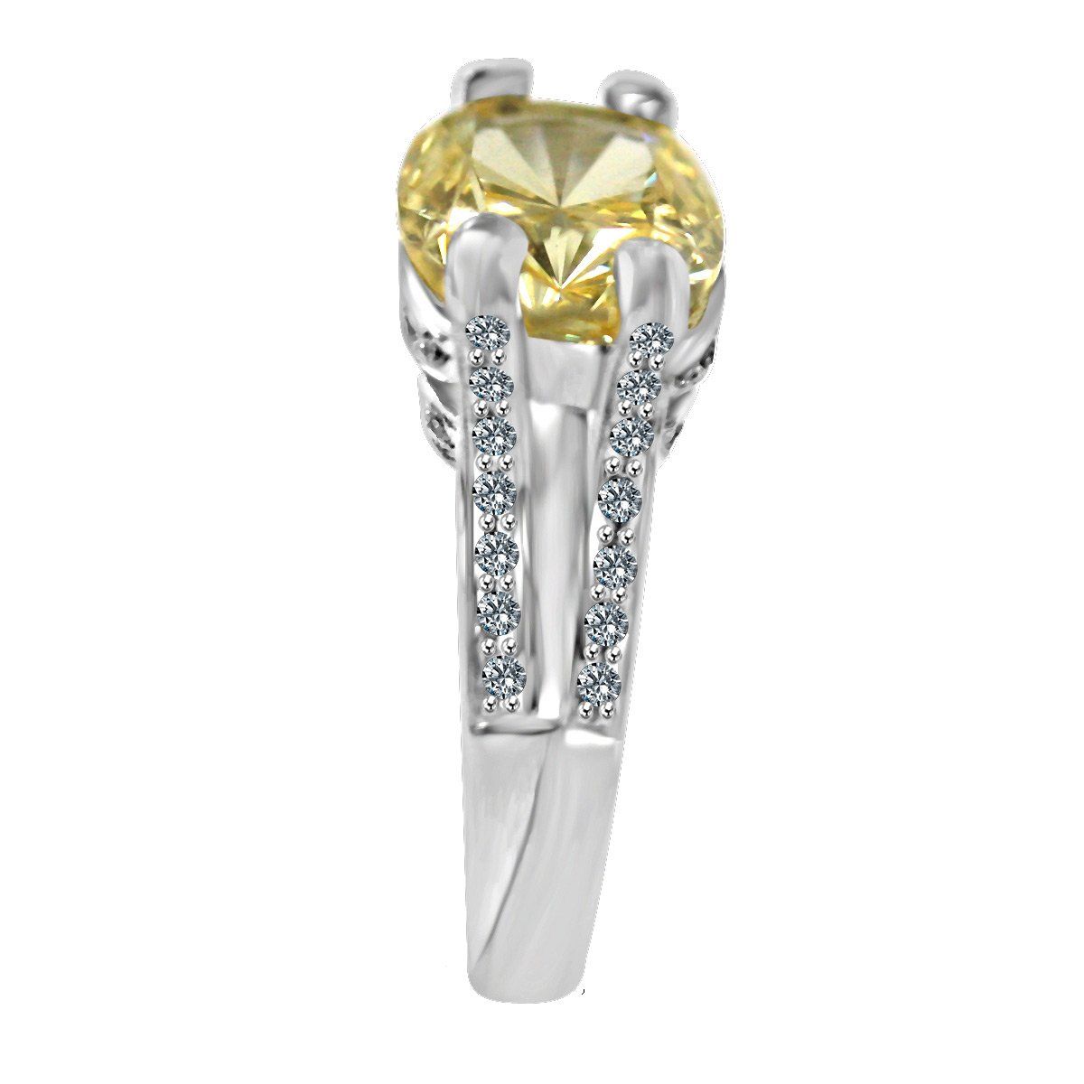 Platinum Plated 8CT Cushion Cut Cubic Zirconia Ring