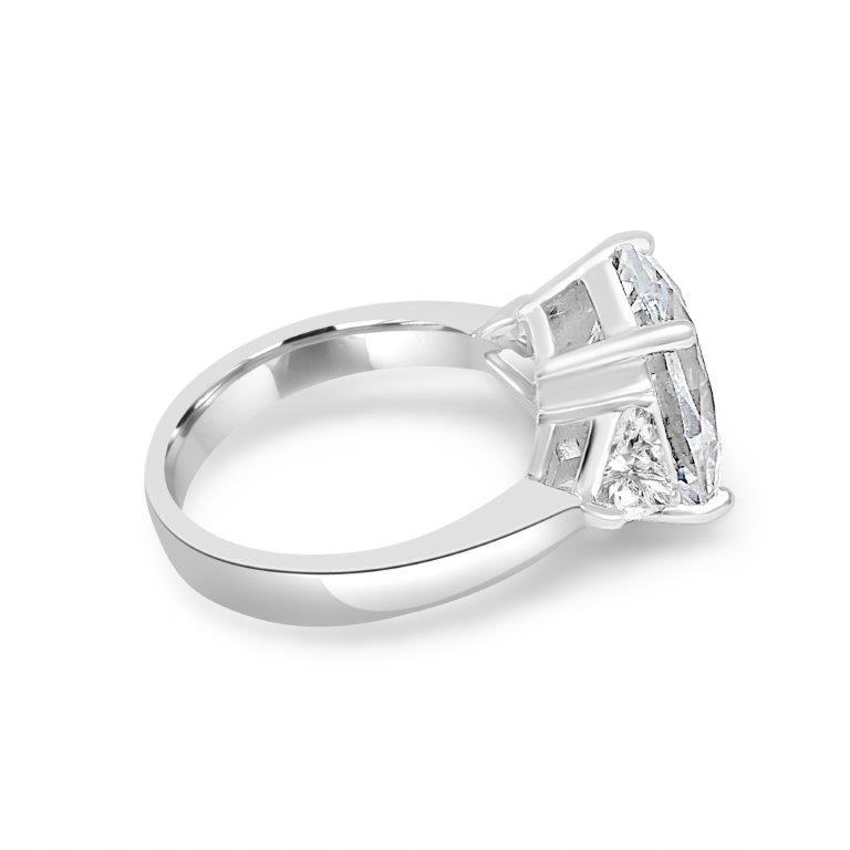 8CT Three Stone Oval Cut Cubic Zirconia Sterling Silver Engagement Ring