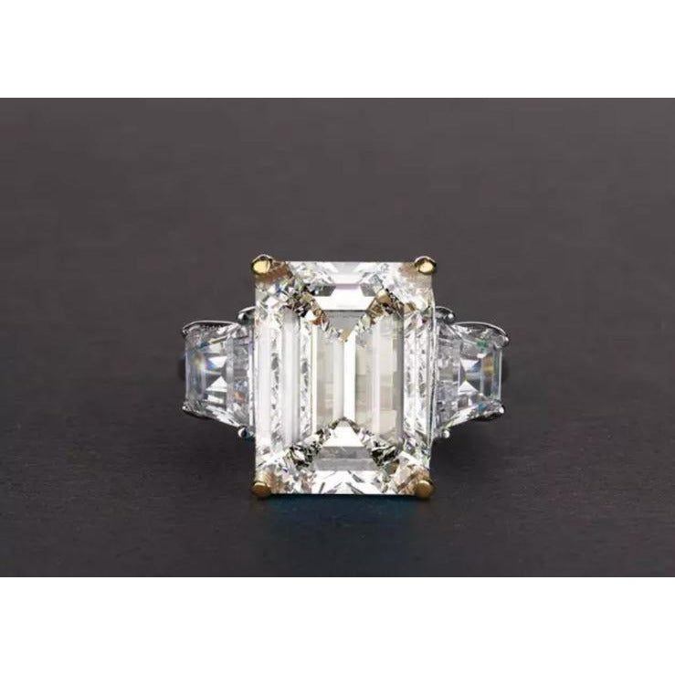 Fascinating 9CT Emerald Cut Cubic Zirconia Ring
