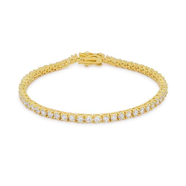 18K Gold Plated Victorian 11.4CT Cubic Zirconia Tennis 8 Inch Bracelet