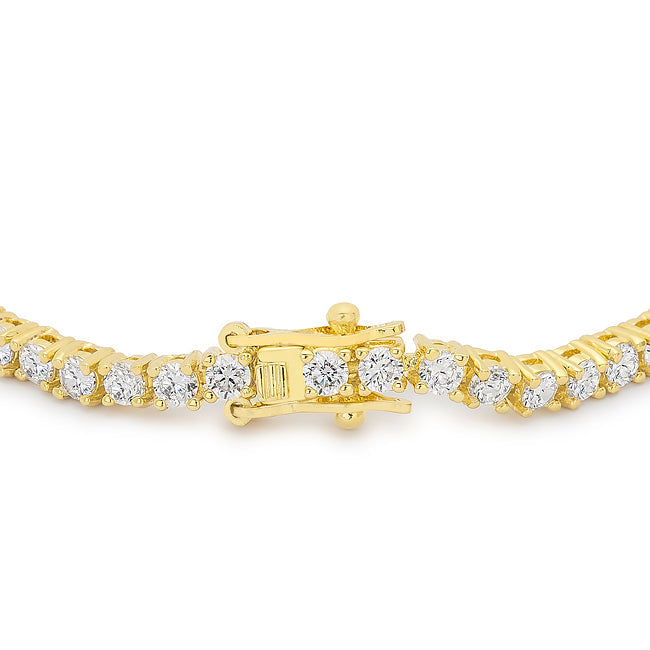 18K Gold Plated Victorian 11.4CT Cubic Zirconia Tennis 8 Inch Bracelet