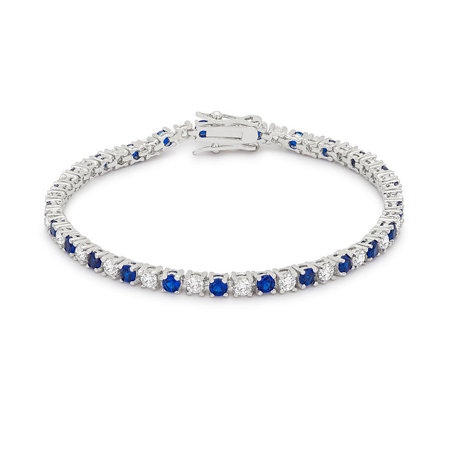 Stunning Sapphire Blue Cubic Zirconia Tennis Bracelet