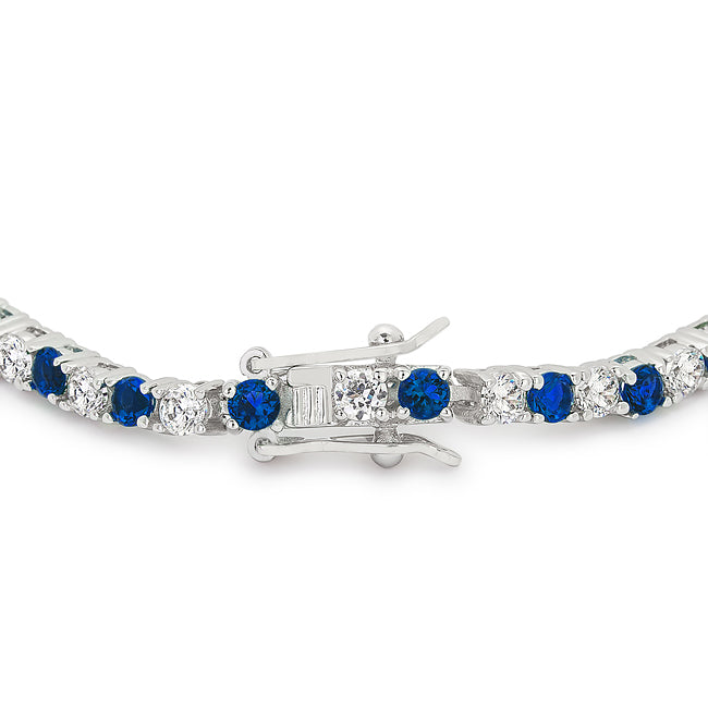 Stunning Sapphire Blue Cubic Zirconia Tennis Bracelet