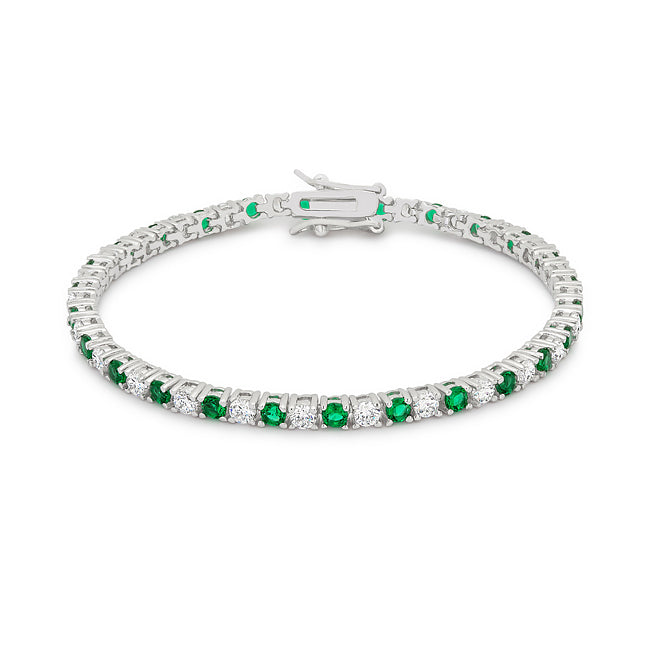 Radiant Evergreen CZ Tennis Bracelet