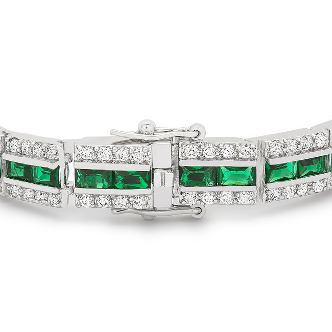 Elegant Emerald Green 5.1CT Tennis Bracelet