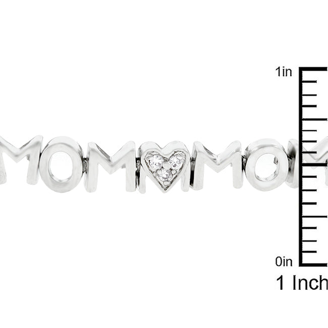 MOM .75CT Cubic Zirconia Charm Bracelet