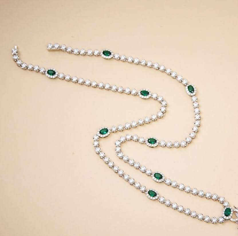Gorgeous Colombian Emerald Fusion Luxury Statement Necklace