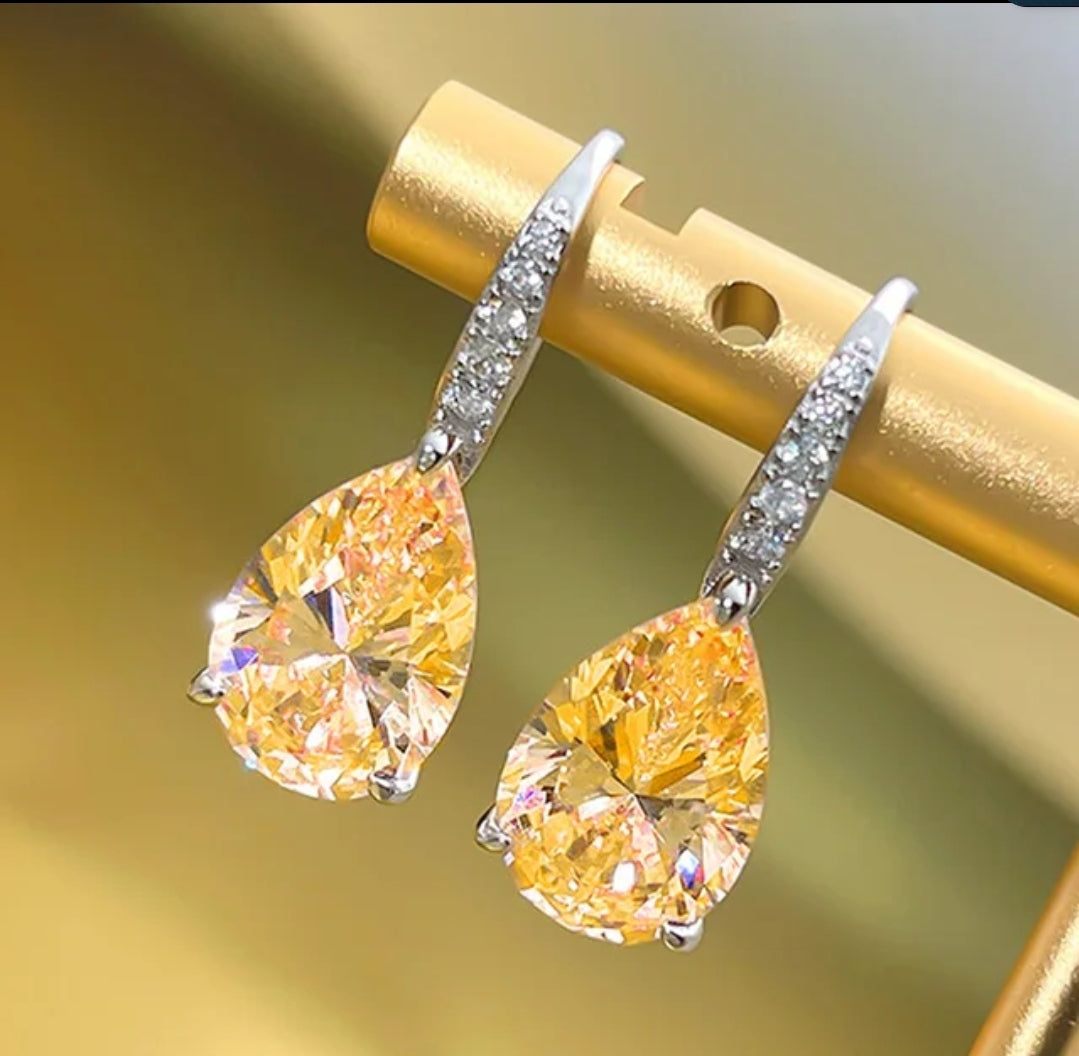Elegant Cubic Zirconia Teardrop Earrings