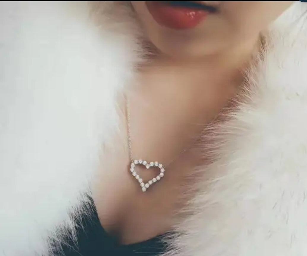 Cubic Zirconia Heart Pendant Necklace